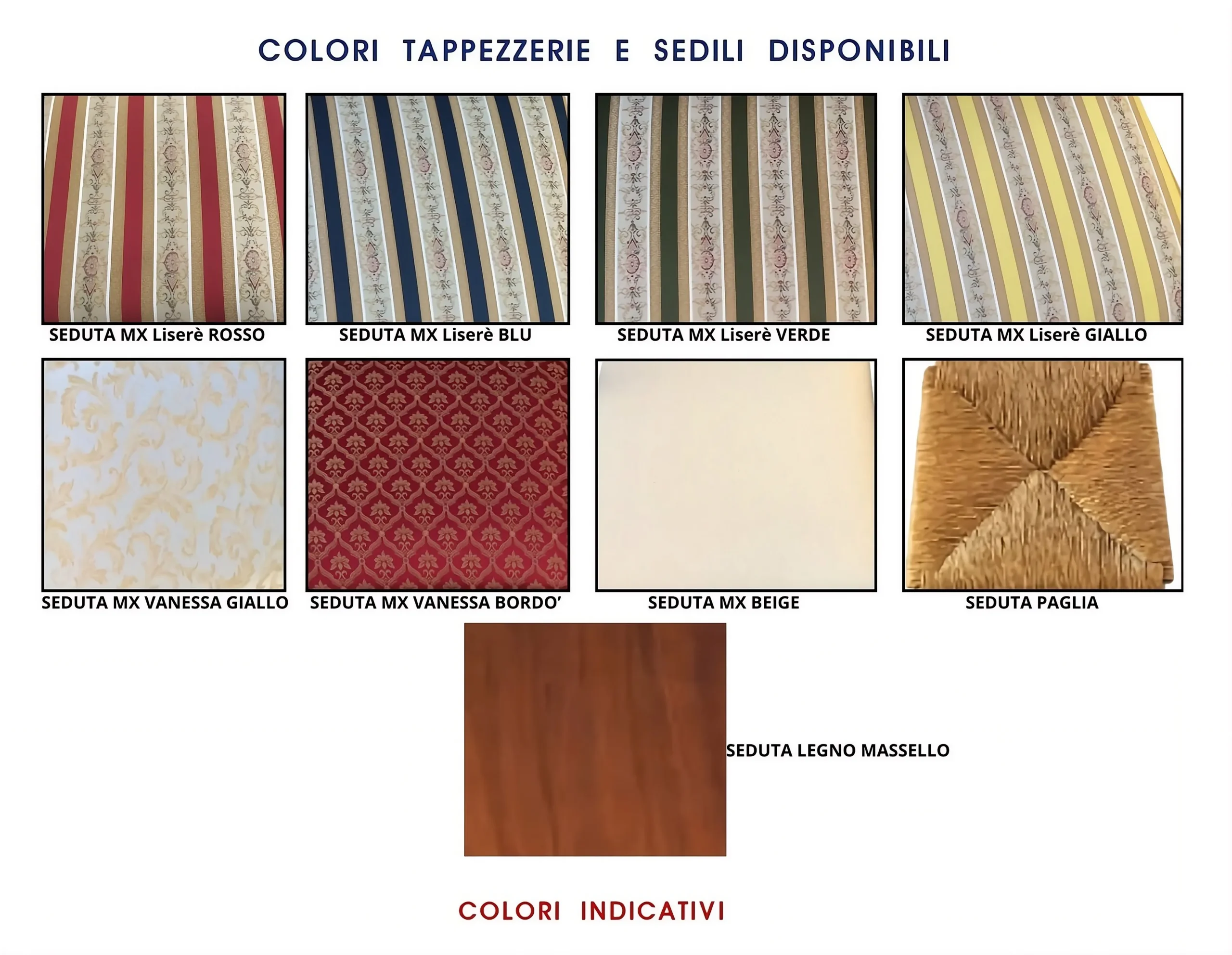 colori sedute sedie imbottite