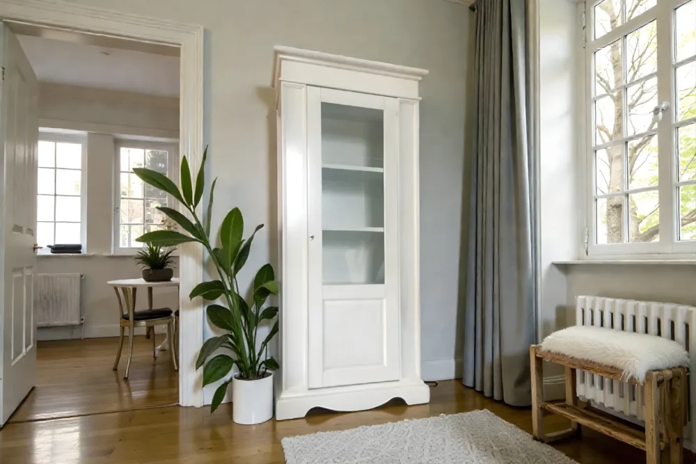 Art. 213 Vetrina 1 Anta in Laccato Bianco