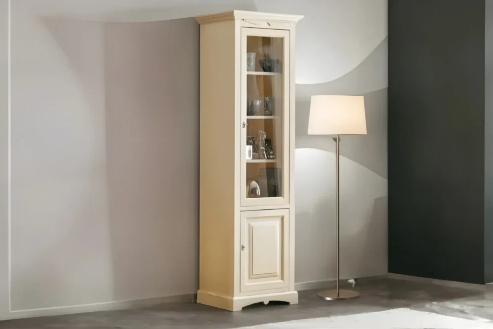 Art. 338 Libreria 2 porte cm. L 68 H 220 P 47 avorio patinato