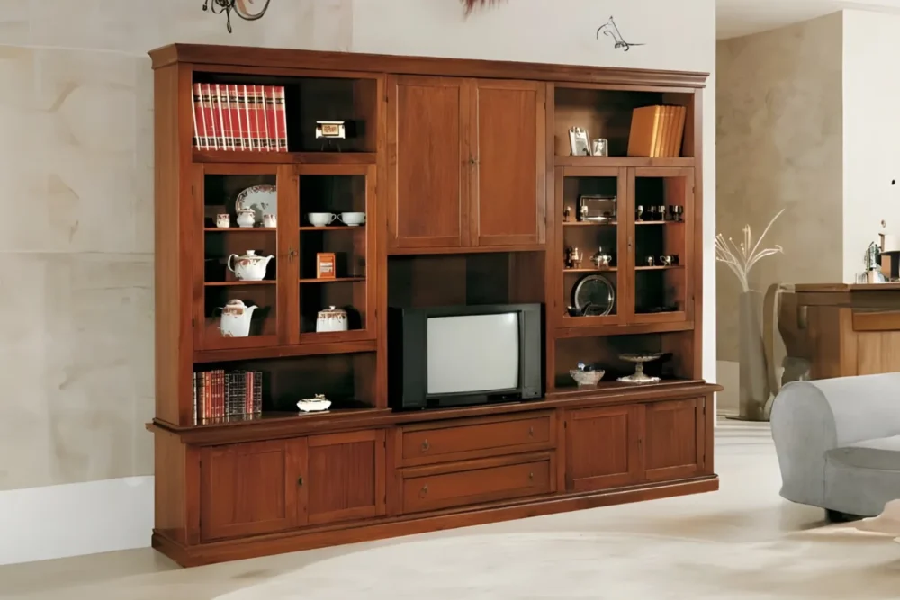 Art. 356 Parete attrezzata cm L 295 - vano TV cm L 89 H 85 noce