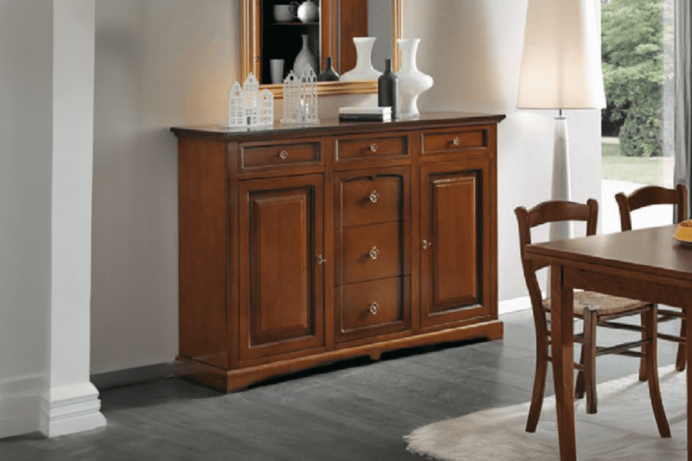 Credenza 3 porte 3 cassetti Finitura Noce