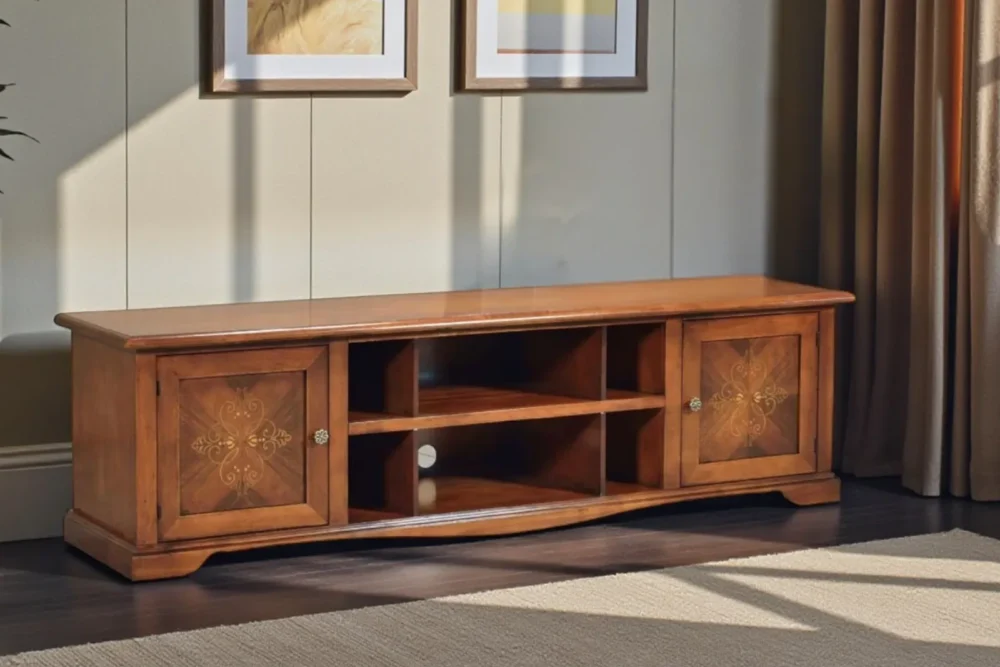 Cassapanca porta tv intarsiato finittura bassano art 587