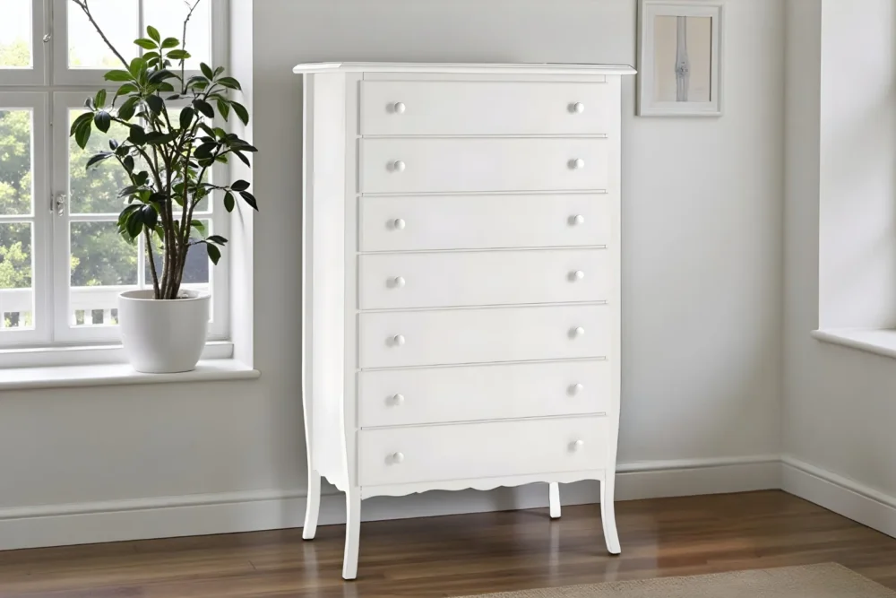 Cassettiera 7 cassetti laccata bianca art6121_a