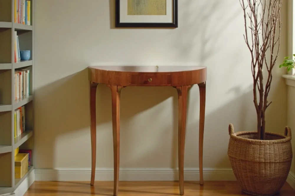 Consolle 1 cassetto noce intarsiato art 757