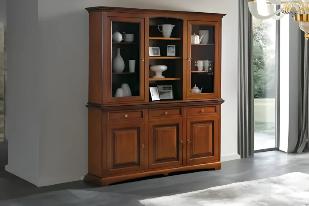 Cristalliera 3porte 3 cassetti Finitura Noce
