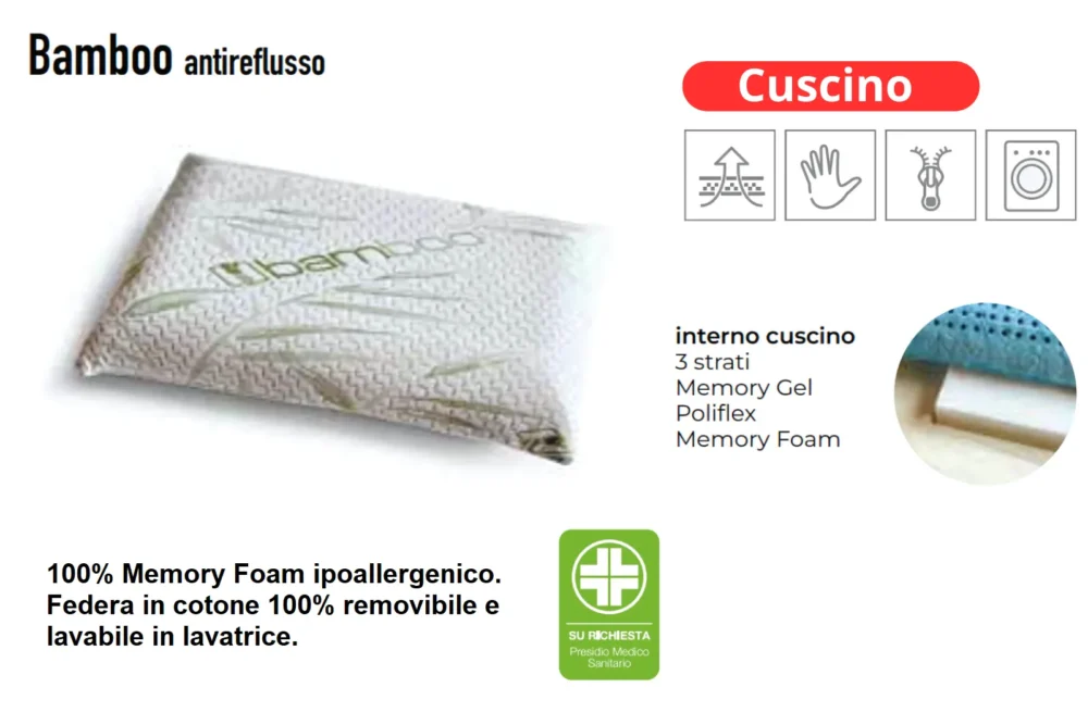 Cuscino Bamboo Anti Reflusso "pronta consegna"