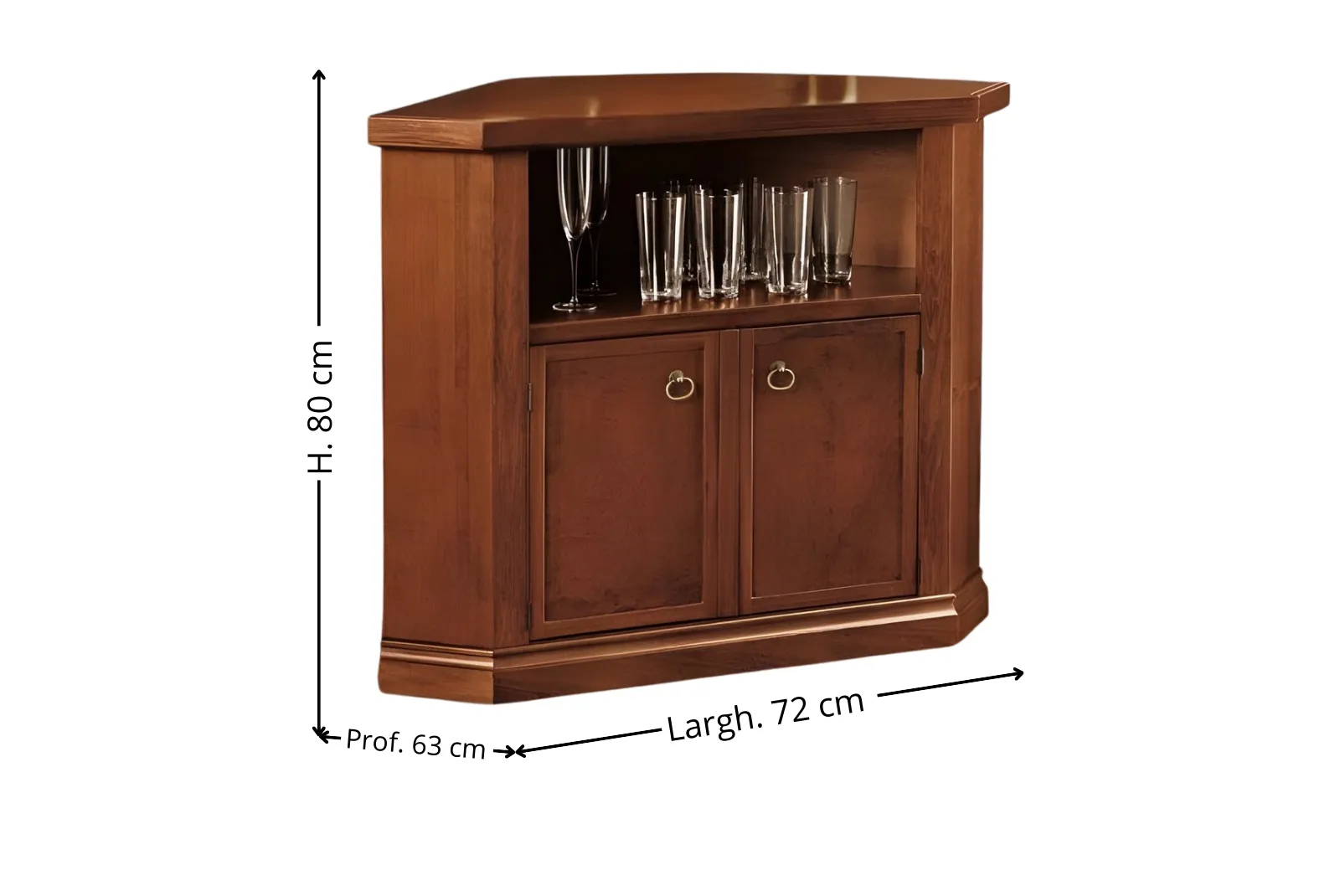 Dimensioni Porta TV angolo - 2porte 1vano a giorno