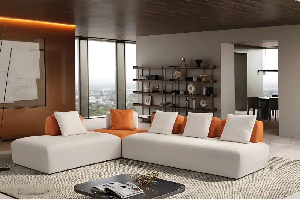 Divano angolare Jennifer Tessuto Antimacchia sx