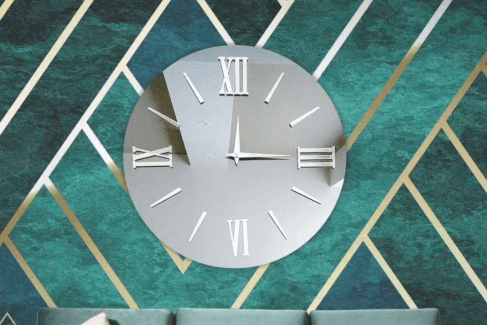 Orologio Specchio Silver - Stampa su vetro temperato