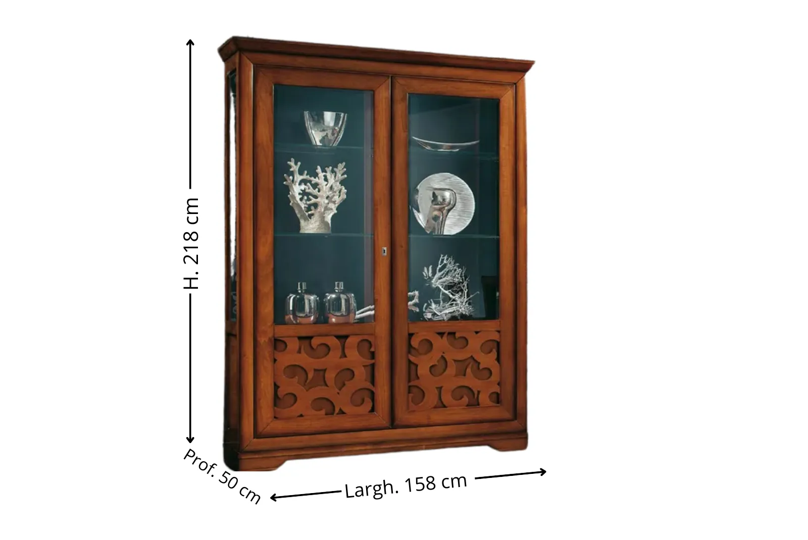 Scheda tecnica Vetrina Bassano con decoro a rilievo
