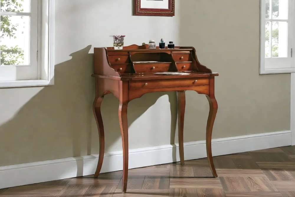 Scrittoio finitura noce 6 cassetti art 524