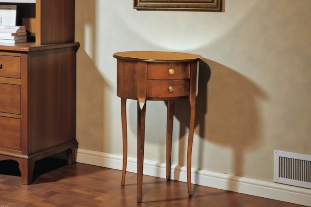 Tavolino ovalino 2 cassetti art 647