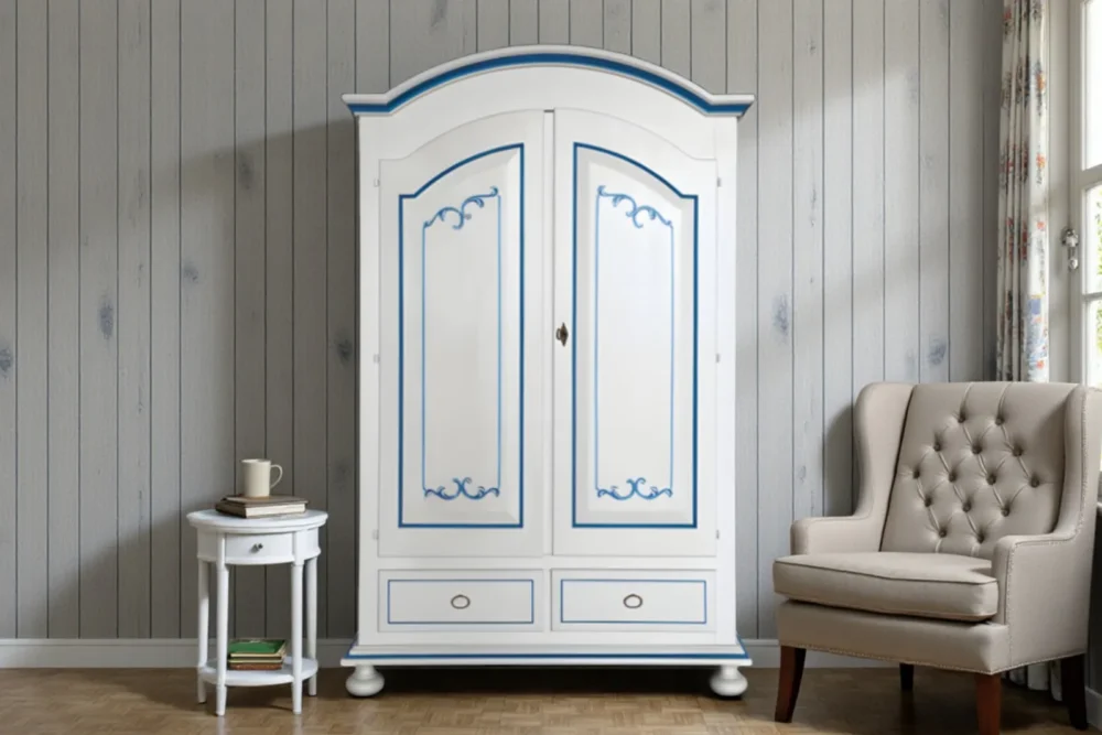 Armadio-laccato-bianco-filetti-blu-2-porte-1-cassetto-art.6003_A