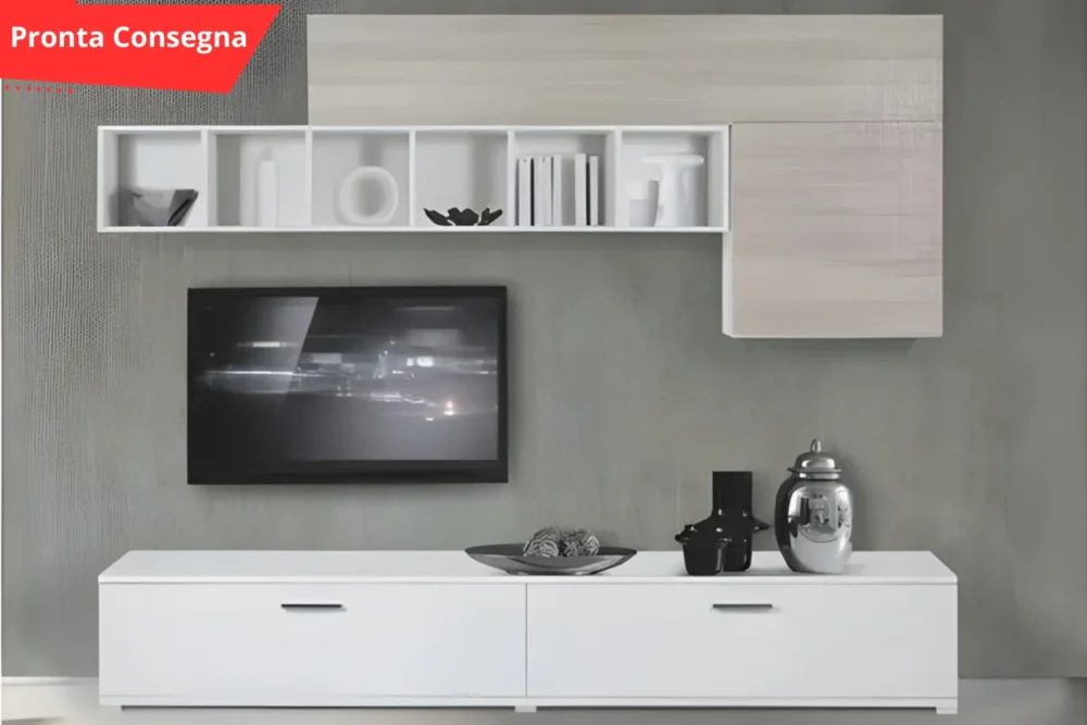 Composizione Living Olmo e Bianco Frassinato pronta consegna