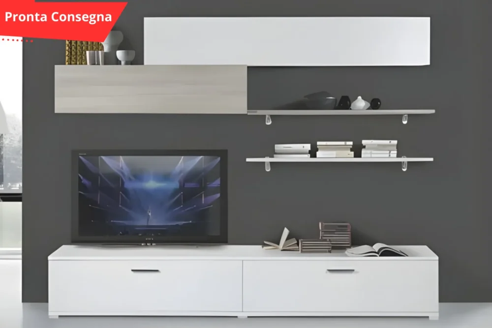 Composizione Living ZG5 Olmo e Bianco Frassinato pronta consegna