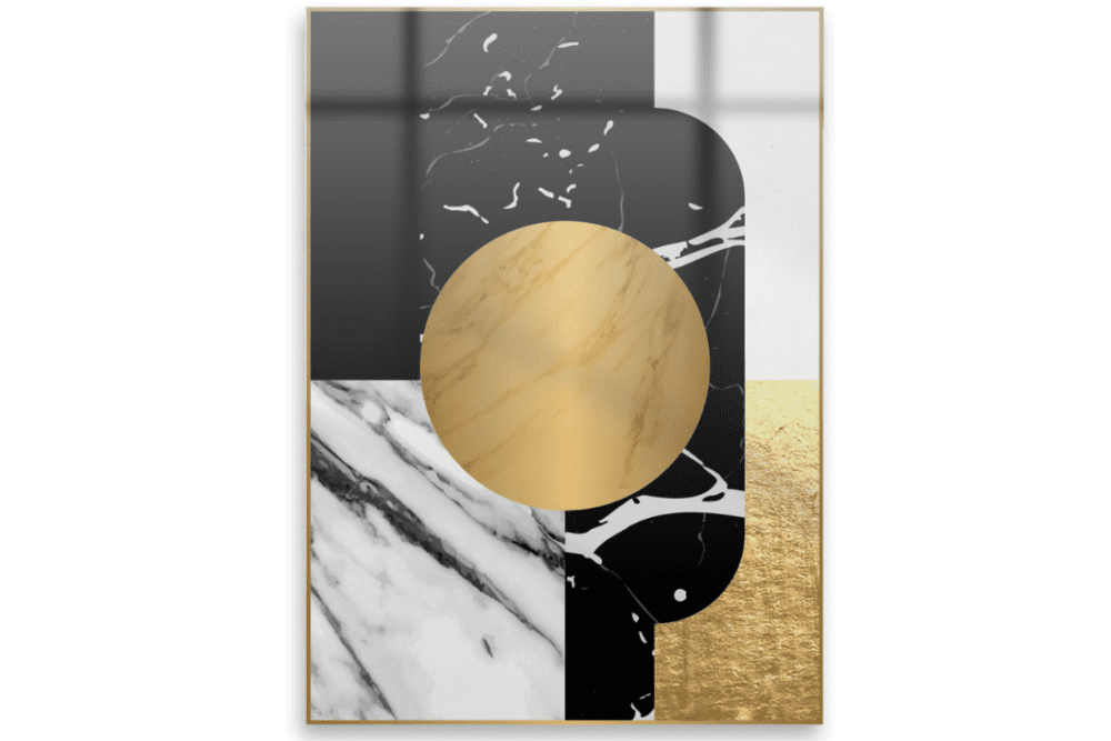 Quadro Cubik Gold - Stampa in vetro temperato