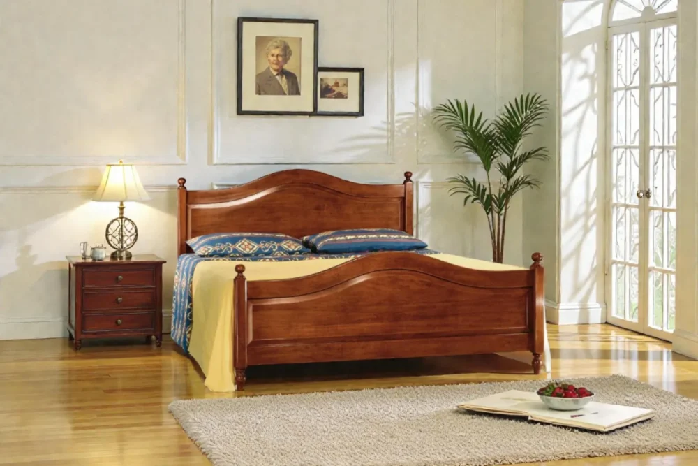 Letto-matrimoniale-lucidato-noce-art.6126A