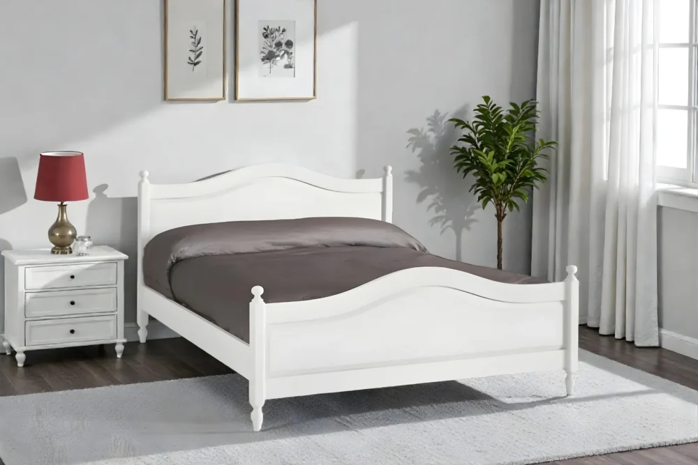 Letto matriomoniale laccato bianco art.6073_A