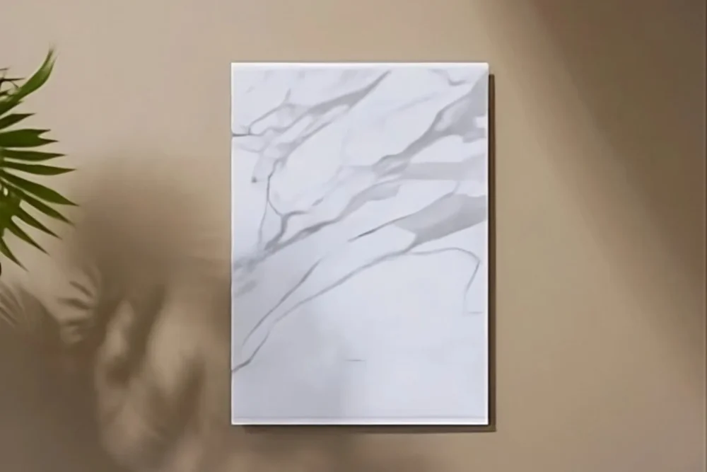 Quadro in vetro Marble bianco