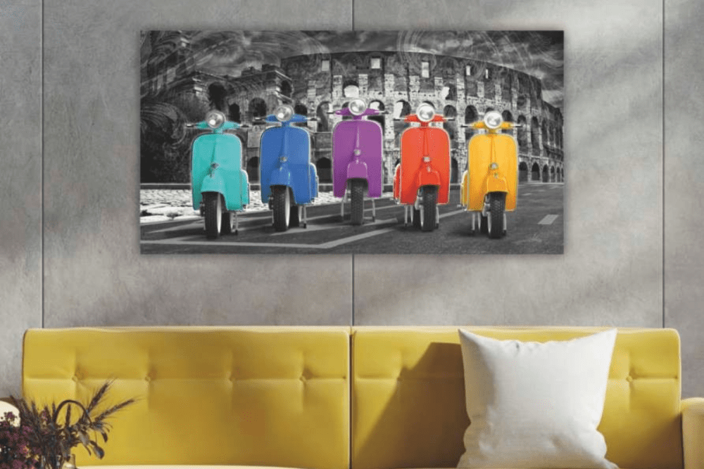 Quadro in vetro temperato di vespe