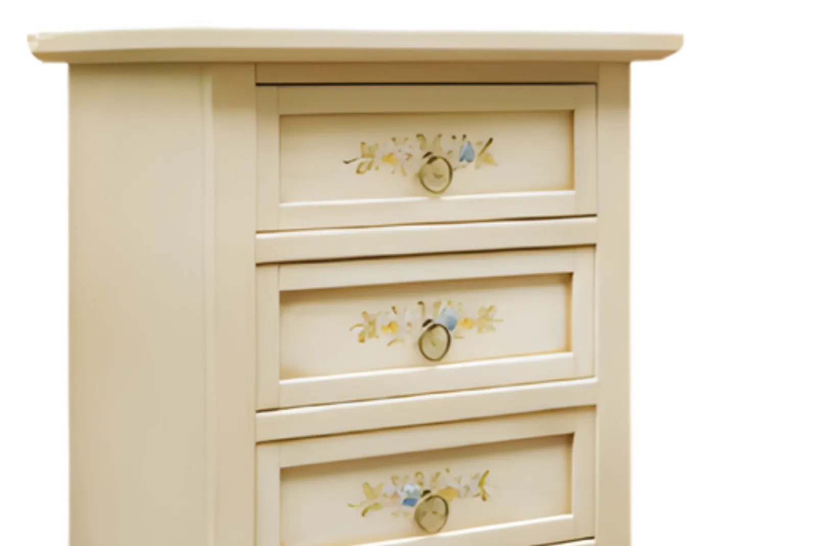 Zoom decoro Comodino 3 cassetti- Finitura patinato