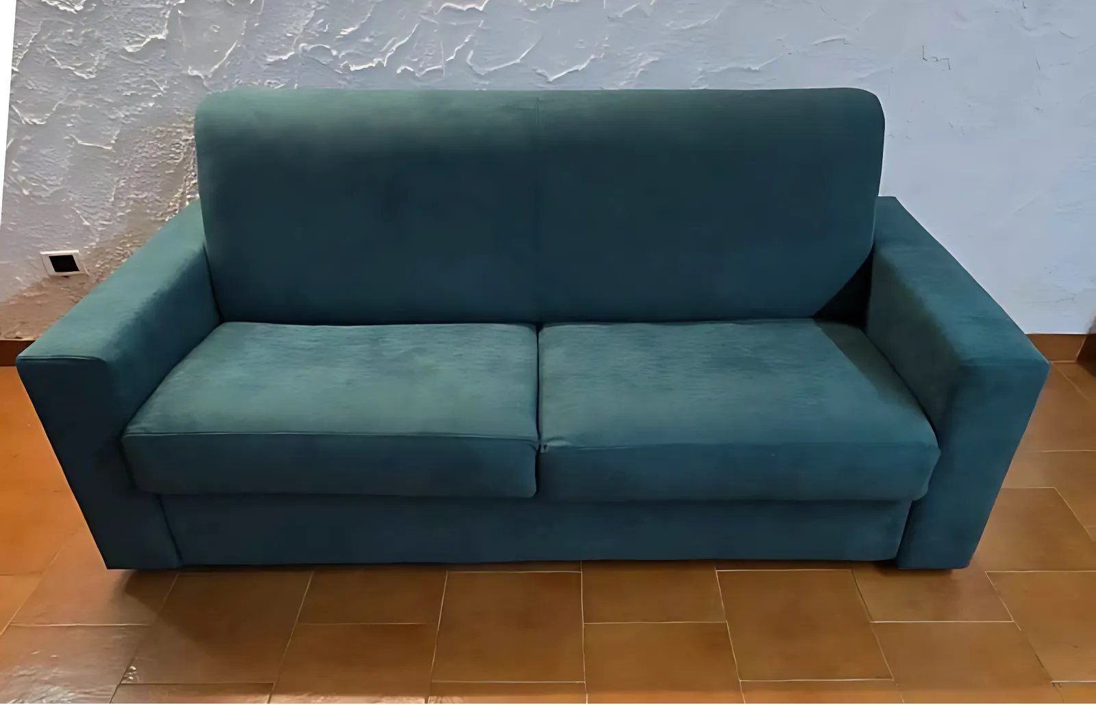 DIVANO LETTO MOD.CINZIA CON MATERASSO H.14 "Pronta consegna" tessuto antimacchia verde
