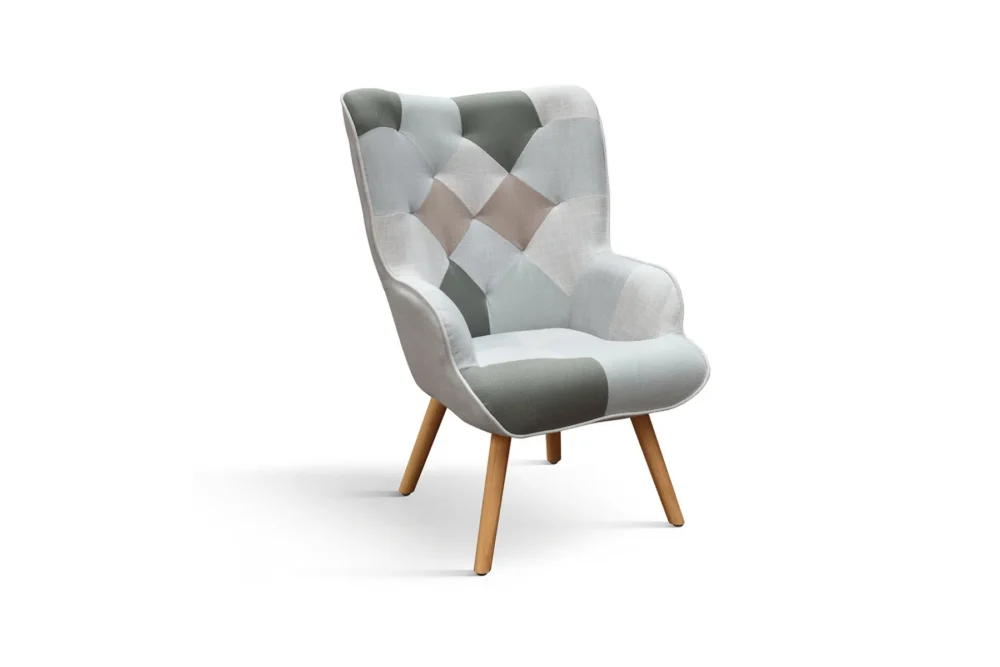 Poltrona Patch tessuto grigio