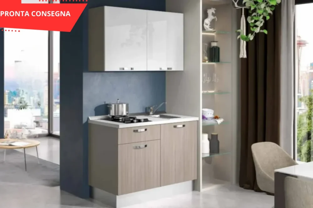 Cucina Mini Olmo Bianco Lucido 120 Pronta Consegna