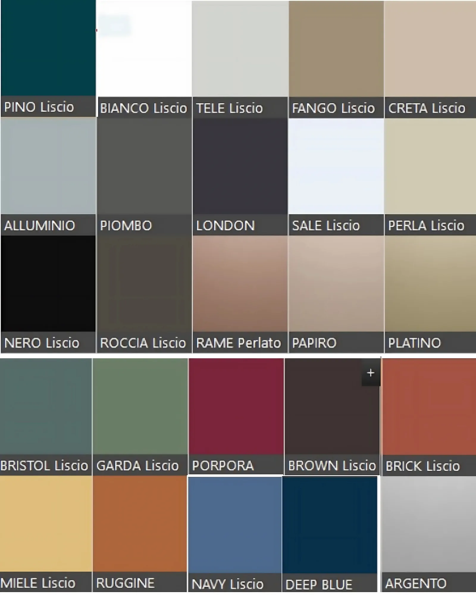 Colori di serie per madie giessegi