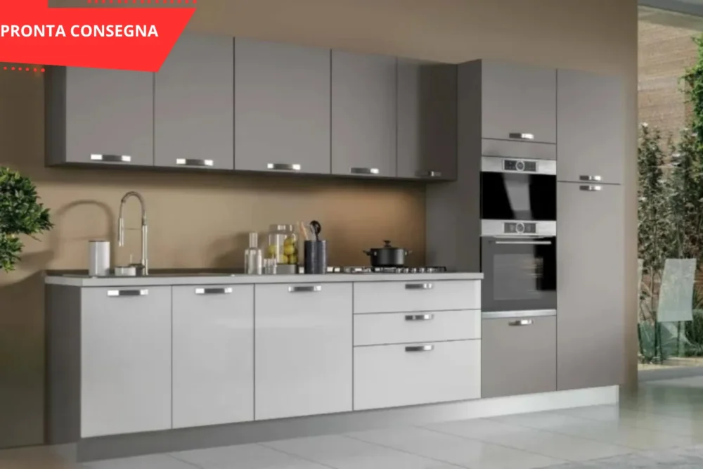 Cucina Monik 360 Tortora e Bianco Lucido