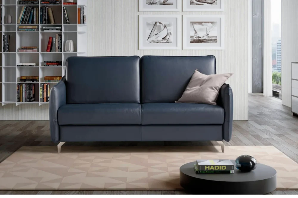 Divano 3p Letto Slim Vera Pelle