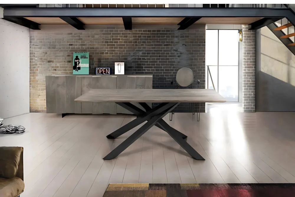 Tavolo 160x90 Legno Massello Rovere Nodato