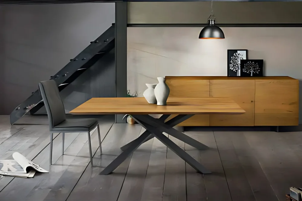 Tavolo Aria 4cm Rovere Nodato