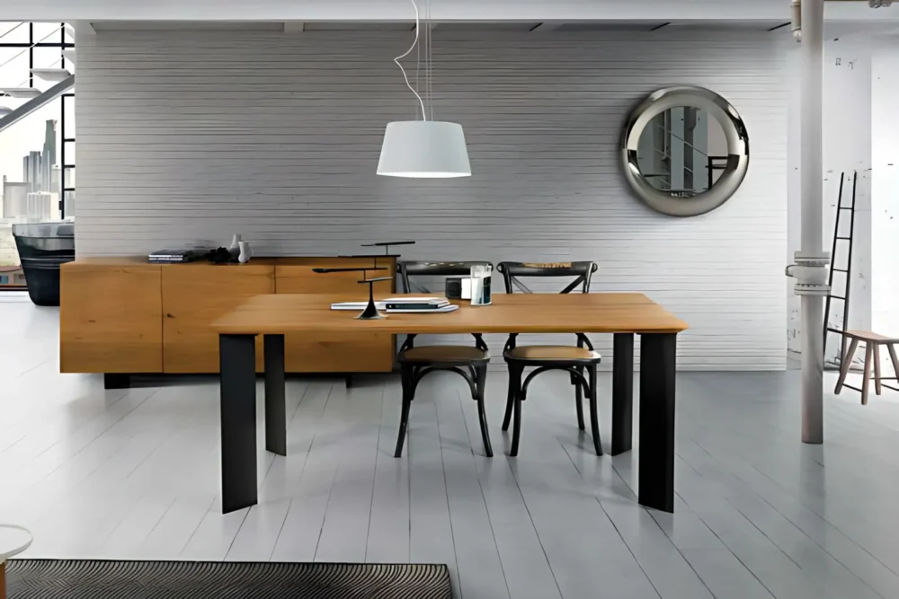 Tavolo Sidney 160x90 Massello Rovere Nodato