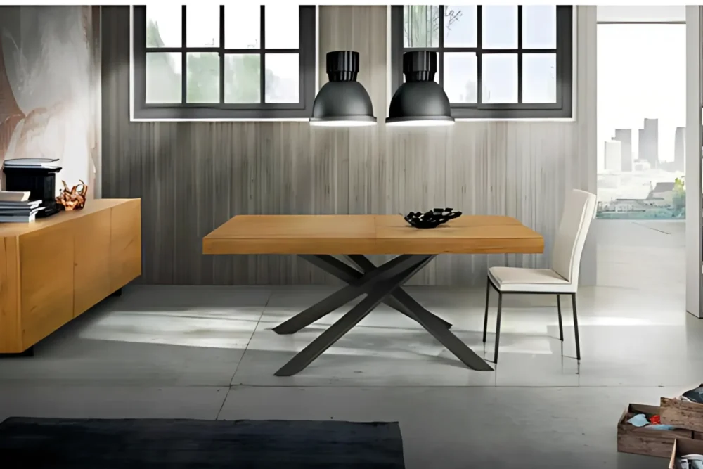 Tavolo allungabile Impiallaciato 160x90xh.78 Rovere Nodato