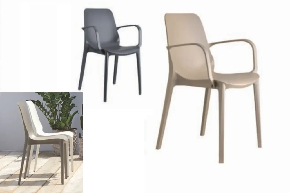 Sedie Modello Ginevra con braccioli in tecnopolimero