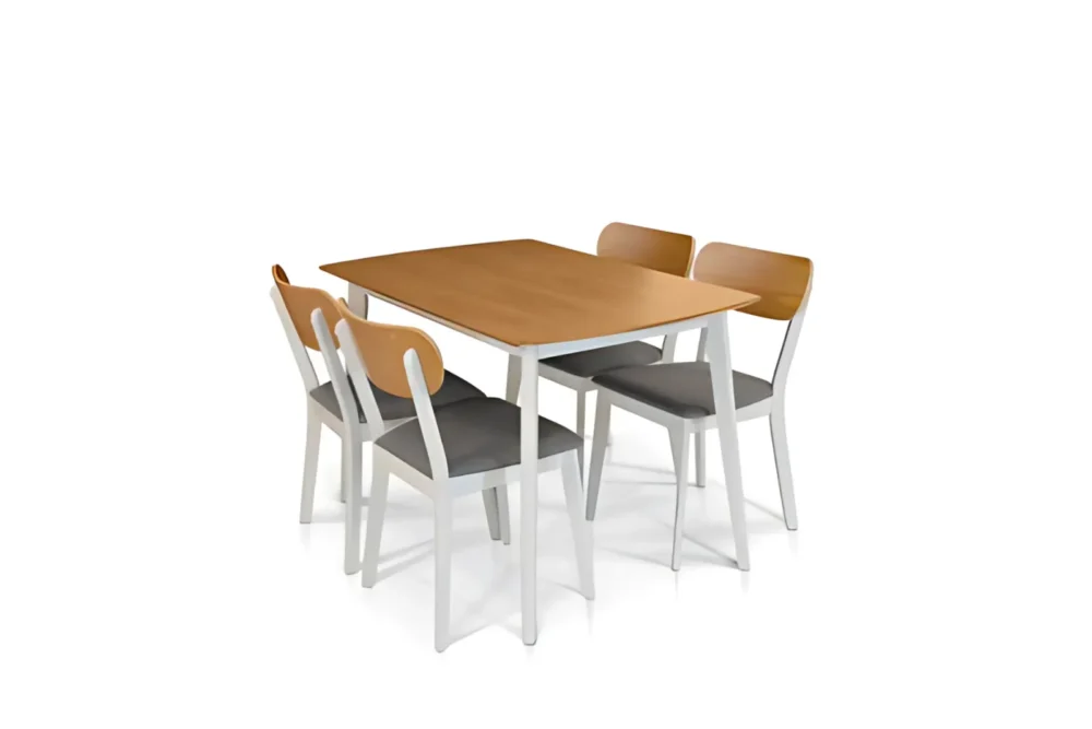 Tavolo Fisso 120x75cm Impiallacciato Rovere Bianco