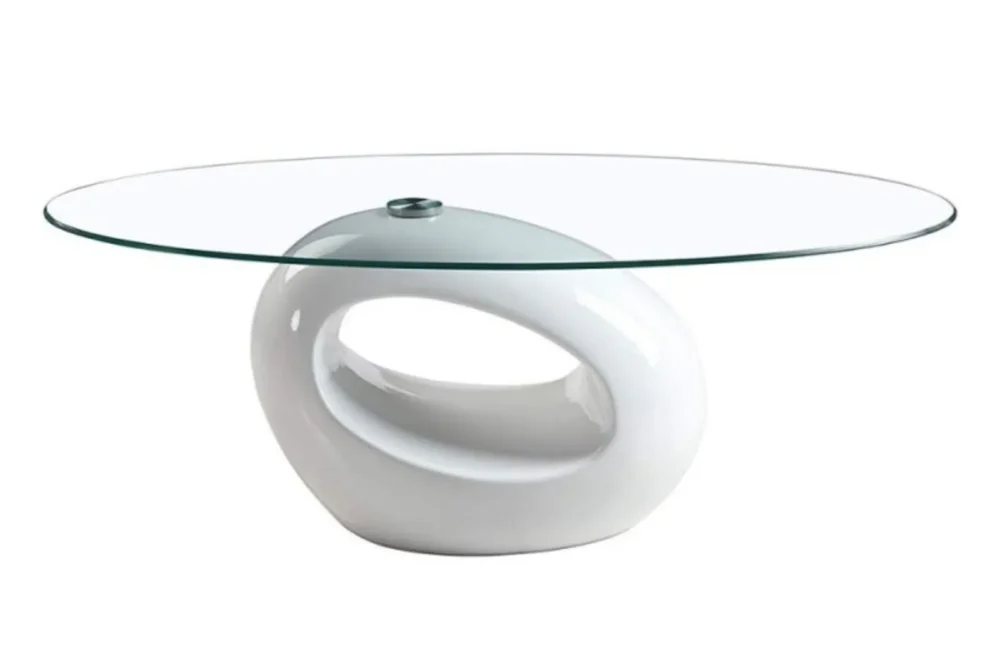 Tavolino Salotto Mira bianco vetro temperato