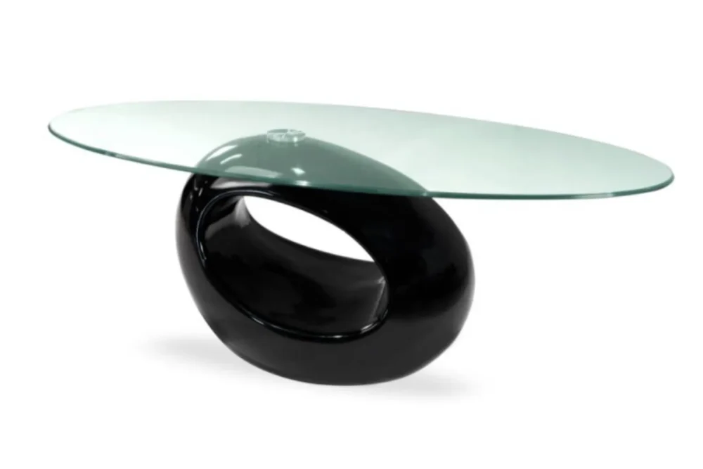 Tavolino Salotto Mira nero vetro temperato