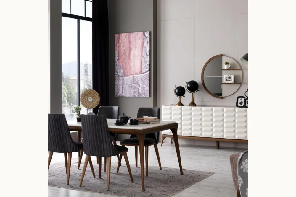 Tavolo Madison bianco noce 190x105x80h