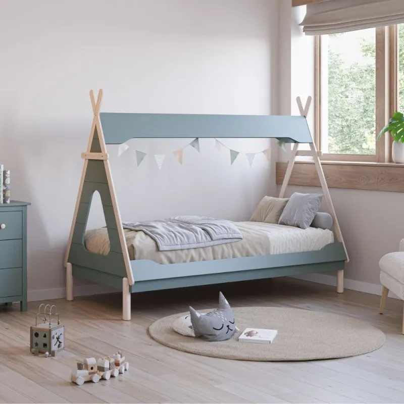 letto-a-capanna-nora-in-legno-massiccio-colore-verde-petrolio-e-bianco