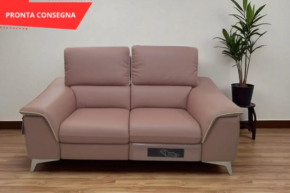 Divano Due posti Caravaggio Vera Pelle Spessorata Pronta Consegna