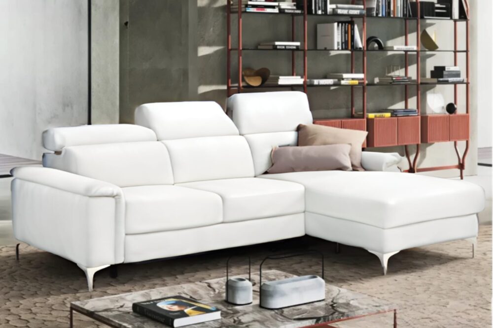 Divano Angolare Desireè vera pelle spessorata
