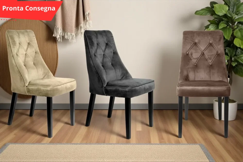 Sedie imbottite in velluto - Regon - Pronta Consegna