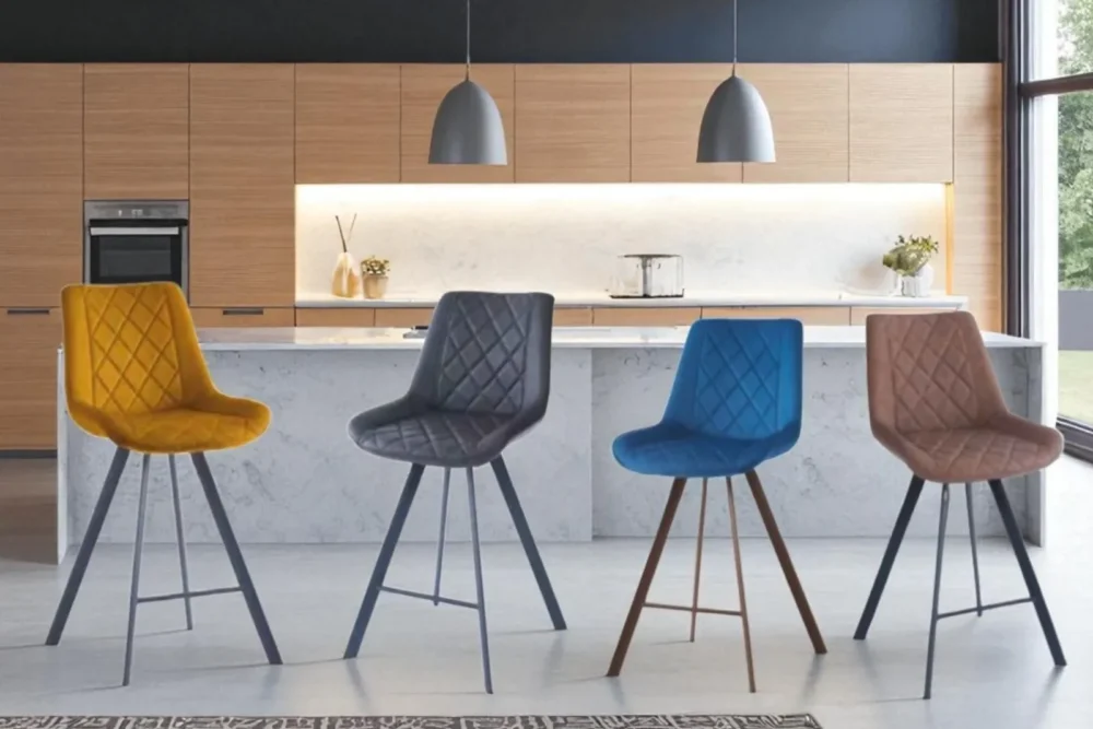 Sgabelli modello Alexa gambe acciaio