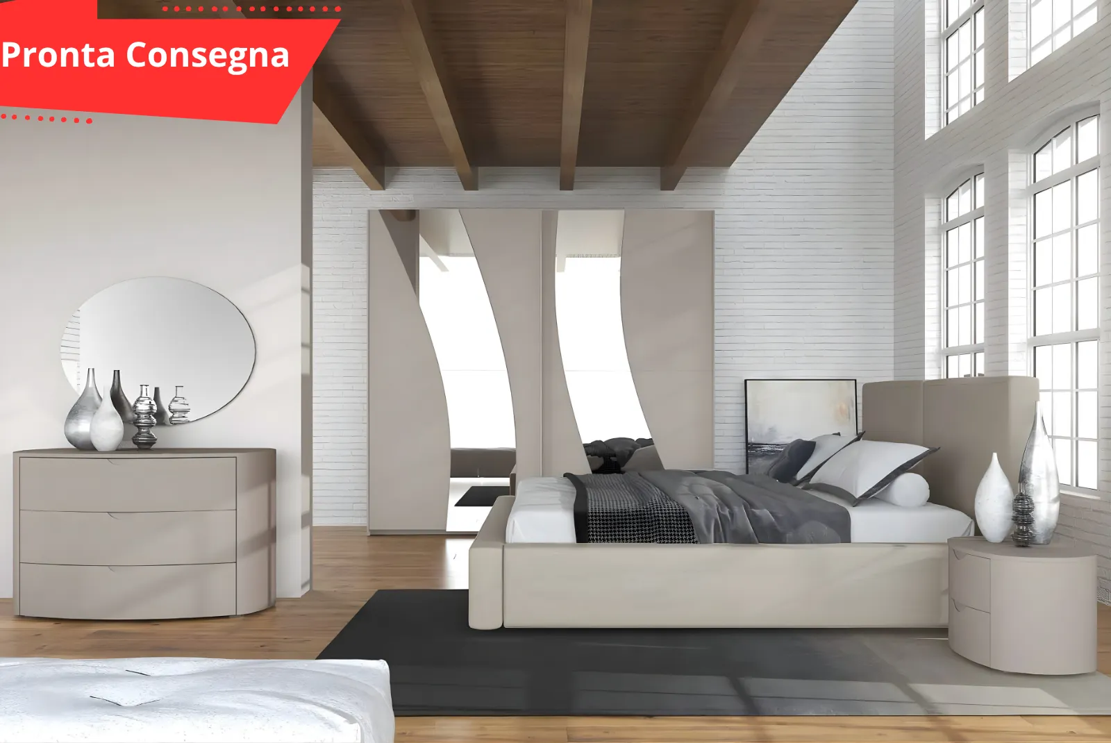 Camera letto con contenitore Aiko Tortora Pronta consegna
