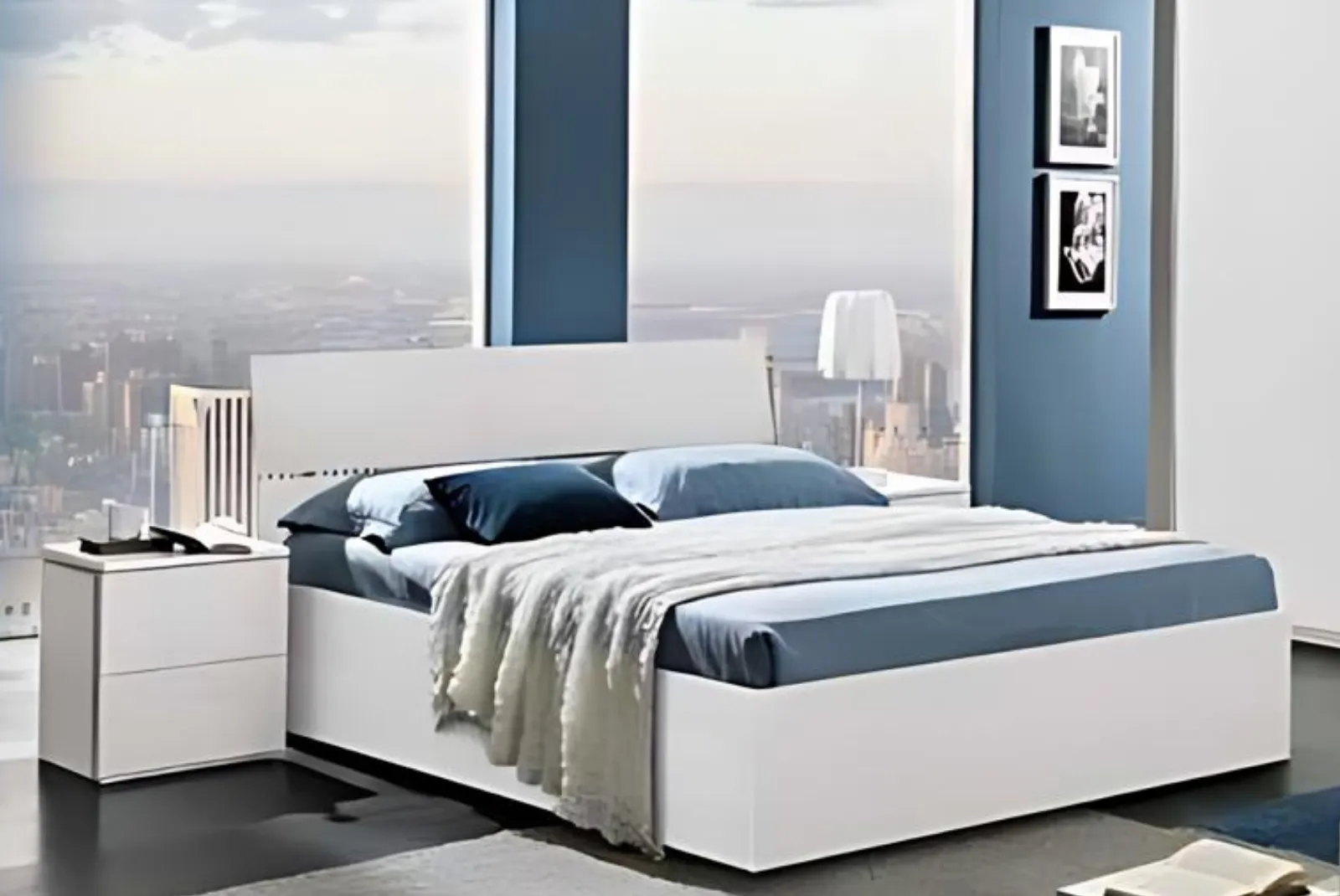 Zoom letto e comodino Camera letto Roberta Bianco Scorrevole specchio