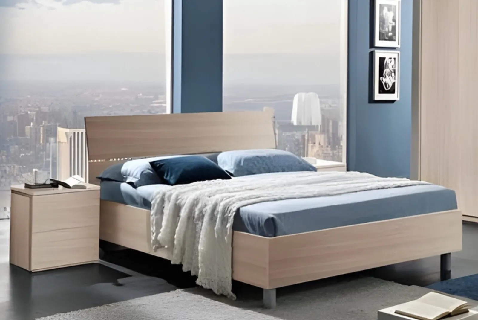 Zoom letto fisso e comodino Camera letto Roberta Olmo Scorrevole specchio