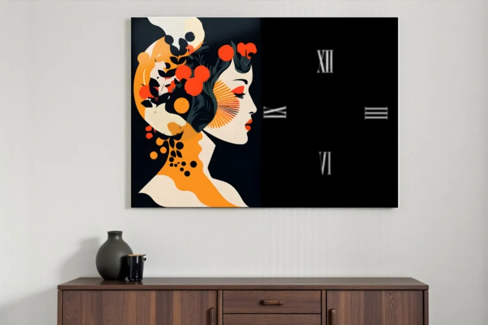 Orologio Geisha - Stampa in vetro