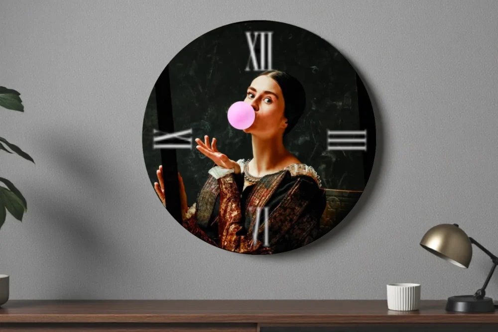 Orologio Tondo Dama Bubble - Stampa in vetro